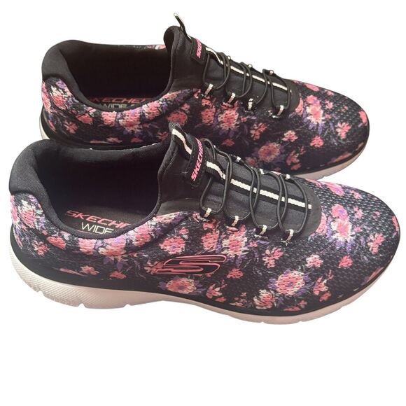 Skechers Summit 8 Wide Fit Floral Air Cooled Memory Foam Floral Shoes Sneakers - Picture 1 of 11